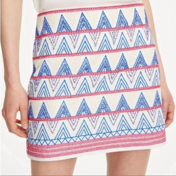 NWT Club Monaco Menditha beaded chevron zig zag skirt - Picture 1 of 11